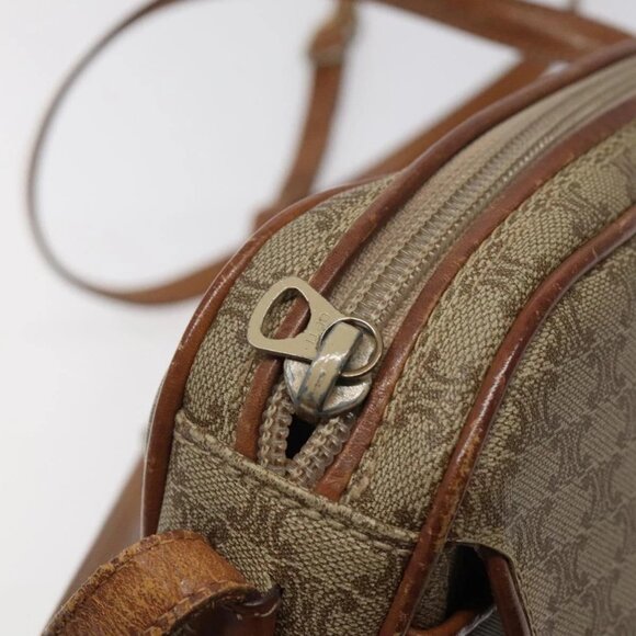 CELINE Macadam Canvas Shoulder Bag Beige Gold Auth BA1996 - Picture 10 of 16